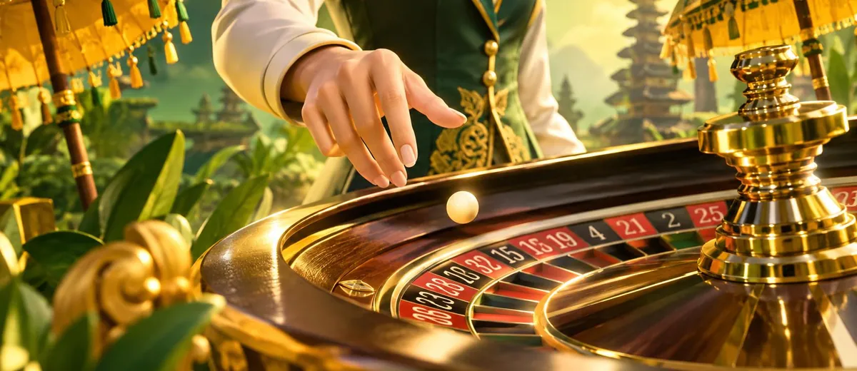 Ilustrasi roulette table and golden casino — panduan Slot Megaways Mahabet77
